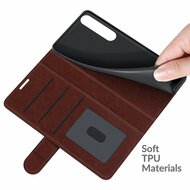 Sony Xperia 1 III Hoesje - MobyDefend Wallet Book Case (Sluiting Achterkant) - Bruin