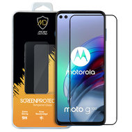 Motorola Moto G100 screenprotector, MobyDefend gehard glas screensaver, Zwarte randen