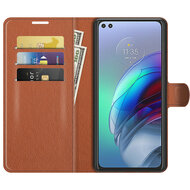 Motorola Moto G100 hoesje, MobyDefend Kunstleren Wallet Book Case, Bruin