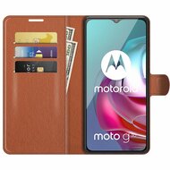 Motorola Moto G30 / G20 / G10 hoesje, MobyDefend Kunstleren Wallet Book Case, Bruin