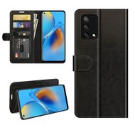 Oppo A74 4G hoesje, MobyDefend Wallet Book Case (Sluiting Achterkant), Zwart