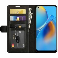 Oppo A74 4G hoesje, MobyDefend Wallet Book Case (Sluiting Achterkant), Zwart