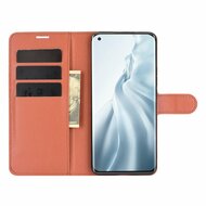 Xiaomi Mi 11 Hoesje - MobyDefend Kunstleren Wallet Book Case (Sluiting Voorkant) - Bruin