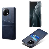 Xiaomi Mi 11 hoesje, MobyDefend Lederen Backcover Met Vakjes Voor Pasjes, Blauw