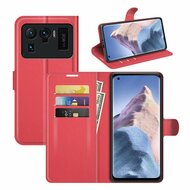 Xiaomi Mi 11 Ultra hoesje, MobyDefend Kunstleren Wallet Book Case, Rood