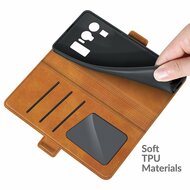 Xiaomi Mi 11 Ultra Hoesje - MobyDefend Luxe Wallet Book Case (Sluiting Zijkant) - Lichtbruin