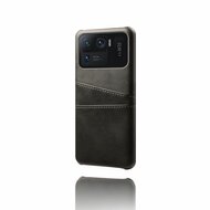 Xiaomi Mi 11 Ultra Hoesje - MobyDefend Lederen Backcover Met Vakjes Voor Pasjes - Zwart