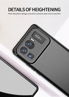 Xiaomi Mi 11 Ultra Hoesje - MobyDefend TPU Backcover - Geborstelde Metaal &amp; Carbon-Look - Zwart