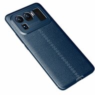 Xiaomi Mi 11 Ultra hoesje, MobyDefend TPU Gelcase, Lederlook, Navy blauw