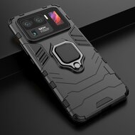Xiaomi Mi 11 Ultra Hoesje - MobyDefend Dubbelgelaagde Pantsercase Met Standaard - Zwart