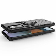 Xiaomi Redmi Note 10 Pro hoesje, MobyDefend Dubbelgelaagde Pantsercase Met Standaard, Zwart