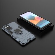 Xiaomi Redmi Note 10 Pro Hoesje - MobyDefend Dubbelgelaagde Pantsercase Met Standaard - Navy blauw