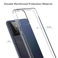 Samsung Galaxy A72 Hoesje, MobyDefend Transparante Shockproof Acryl + TPU Case, Volledig Doorzichtig