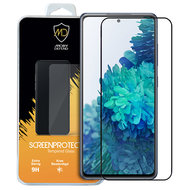 Samsung Galaxy S20 FE screenprotector, MobyDefend gehard glas screensaver, Zwarte randen