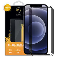 3-Pack iPhone 12 Mini Screenprotectors - MobyDefend Screensavers Met Zwarte Randen - Gehard Glas