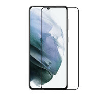 Samsung Galaxy S21 screenprotector, MobyDefend gehard glas screensaver, Zwarte randen