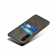 Sony Xperia 1 III hoesje, MobyDefend Lederen Backcover Met Vakjes Voor Pasjes, Zwart