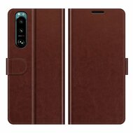 Sony Xperia 5 III Hoesje - MobyDefend Wallet Book Case (Sluiting Achterkant) - Bruin
