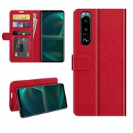 Sony Xperia 5 III hoesje, MobyDefend Wallet Book Case (Sluiting Achterkant), Rood