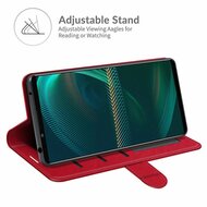 Sony Xperia 5 III hoesje, MobyDefend Wallet Book Case (Sluiting Achterkant), Rood