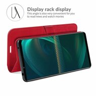 Sony Xperia 5 III Hoesje - MobyDefend Wallet Book Case (Sluiting Achterkant) - Rood