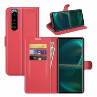Sony Xperia 5 III Hoesje - MobyDefend Kunstleren Wallet Book Case (Sluiting Voorkant) - Rood