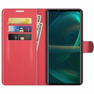 Sony Xperia 5 III hoesje, MobyDefend Kunstleren Wallet Book Case, Rood