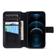 iPhone 12 / iPhone 12 Pro Hoesje, Luxe MobyDefend Wallet Bookcase, Zwart