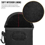 Hoesje voor Samsung Galaxy S21 Ultra - MobyDefend Neopreen Pouch Met Karabijnhaak - Insteekhoesje - Riemlus Hoesje - Zwart