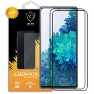 2-Pack Samsung Galaxy S20 FE Screenprotectors, MobyDefend gehard glas screensavers, Zwarte randen
