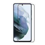 Samsung Galaxy S21 FE Screenprotector - MobyDefend Screensaver Met Zwarte Randen - Gehard Glas 