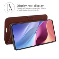 Xiaomi Mi 11i Hoesje - MobyDefend Wallet Book Case (Sluiting Achterkant) - Bruin