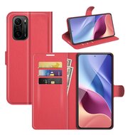 Xiaomi Mi 11i Hoesje, MobyDefend Kunstleren Wallet Book Case, Rood