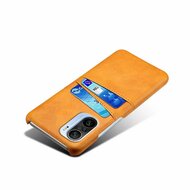 Xiaomi Mi 11i Hoesje - MobyDefend Lederen Backcover Met Vakjes Voor Pasjes - Cognacbruin