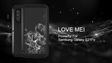 Samsung Galaxy S21 FE Hoes - Love Mei Metalen Case - Extreme Protection - Zwart