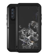 Samsung Galaxy S21 FE Hoes - Love Mei Metalen Case - Extreme Protection - Zwart