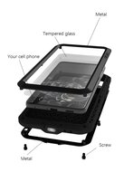 Samsung Galaxy S21 FE Hoes - Love Mei Metalen Case - Extreme Protection - Zwart