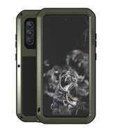 Samsung Galaxy S21 FE Hoes - Love Mei Metalen Case - Extreme Protection - Groen