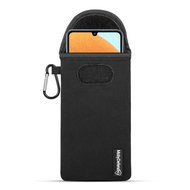 Hoesje voor Samsung Galaxy A52 / A52s, MobyDefend Neopreen Pouch Met Karabijnhaak, Insteekhoesje, Riemlus Hoesje, Zwart