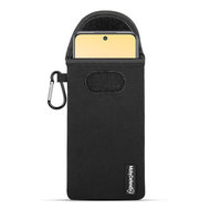 Hoesje voor Xiaomi Redmi Note 10 5G - MobyDefend Neopreen Pouch Met Karabijnhaak - Insteekhoesje - Riemlus Hoesje - Zwart