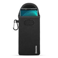 Hoesje voor Sony Xperia 5 III - MobyDefend Neopreen Pouch Met Karabijnhaak - Insteekhoesje - Riemlus Hoesje - Zwart