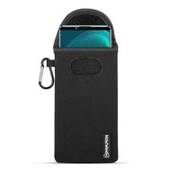 Hoesje voor Sony Xperia 5 III, MobyDefend Neopreen Pouch Met Karabijnhaak, Insteekhoesje, Riemlus Hoesje, Zwart