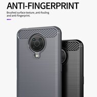 Nokia G10 / Nokia G20 Hoesje - MobyDefend TPU Backcover - Geborstelde Metaal &amp; Carbon-Look - Zwart