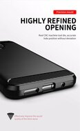 Nokia G10 / Nokia G20 Hoesje - MobyDefend TPU Backcover - Geborstelde Metaal &amp; Carbon-Look - Zwart