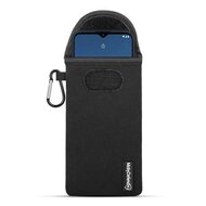 Hoesje voor Nokia 1.4 - MobyDefend Neopreen Pouch Met Karabijnhaak - Insteekhoesje - Riemlus Hoesje - Zwart
