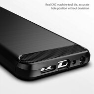 Nokia X10 / Nokia X20 Hoesje - MobyDefend TPU Backcover - Geborstelde Metaal &amp; Carbon-Look - Zwart