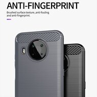 Nokia X10 / Nokia X20 Hoesje - MobyDefend TPU Backcover - Geborstelde Metaal &amp; Carbon-Look - Zwart