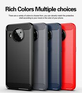 Nokia X10 / Nokia X20 Hoesje - MobyDefend TPU Backcover - Geborstelde Metaal &amp; Carbon-Look - Zwart