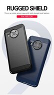 Nokia X10 / Nokia X20 Hoesje - MobyDefend TPU Backcover - Geborstelde Metaal &amp; Carbon-Look - Zwart