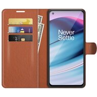 OnePlus Nord CE Hoesje, MobyDefend Kunstleren Wallet Book Case, Bruin